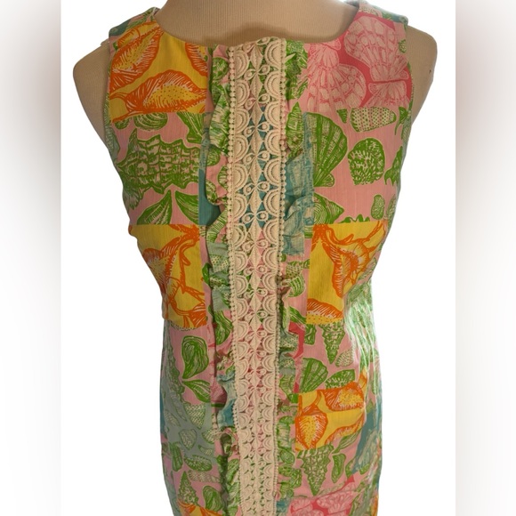 Lilly Pulitzer Vintage Multicolored Shell Designs Sheath‎ Dress Size 6 - Picture 3 of 10